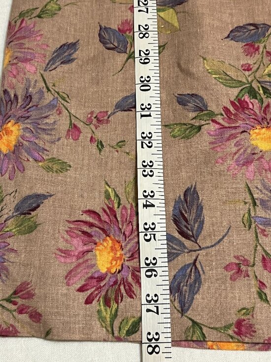 Positive Attitude Linen Floral Beaded Dress Women’s Size 8 Sleeveles Tan Floral - Picture 10 of 11